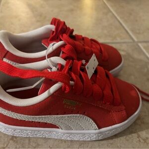 Puma Kids Red and White Sneakers